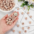 Miniatyrbillede 3 af 5: 4 Sæt 104 stk. 12 mm alfabetiske træperler 4,5 mm hul til smykkefremstilling og gør-det-selv-håndværk