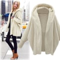 Miniatyrbillede 1 af 5: Dame Vinter Fuzzy Fleece Frakke, Åben Front Hætte Cardigans Jakke White 3XL