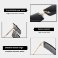 Miniatyrbillede 5 af 5: Rammeløse rektangulære solbriller til kvinder/mænd Ultralet metalstel Briller Mode Firkantede Uv400 briller Unisex Tea gradient Grey