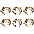 Miniatyrbillede 1 af 5: Juleservietringe Sæt Med 6 Legering Guld Servietholdere Pynt Husholdningsservietringe Servietspænder Ringe Til Bryllup Julefrokostmiddag