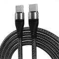 Pikkukuva 1 / 5: ADC-004 USB-C / Type-C - USB-C / Type-C PD -pikalataus punottu datakaapeli Black 1m