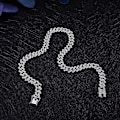 Miniatyrbild 4 av 5: Kubansk länkkedja Iced Out för män 14mm Kubansk länk Choker Halsband Armband Set 18k Guldpläterade Smycken 41cm 51Cm