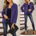 Miniatyrbillede 5 af 5: Dame Plys Langærmet Cardigan Efterår Forår Casual Sweater Frakke Overtøj Ny 2XL A