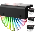 Miniatyrbild 1 av 5: Solcells drivna LED utomhusvägglampa, 4-pack gångvägslampor, solcells färgskiftande LED trädgårdsstaketlampa, walk-in väggträdgårdsgångvägslampor