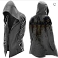 Pikkukuva 5 / 5: Trendikäs hupullinen miesten trenssi Halloween-teemaisella painatuksella Cospaly-asuihin ja juhliin 4XL Army Green A