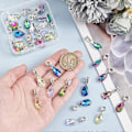 Miniatyrbillede 3 af 5: 32 stk. dråbeformede glascharms, 8 farver, facetslebne vanddråbecharms, krystaldråbevedhæng, dråbecharms med stort hul og bøjle til smykker Ne