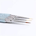 Miniatyrbild 2 av 5: Akryl nagelkonst borstar set med lock, 10 st Kolinsky Sable hår akryl strass handtag nagelkonst pennor, nagelkonst tips builder borste, nagellack borste