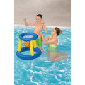 Pikkukuva 4 / 4: 52418 Splash N Hoop puhallettava koripallo uima-allas setti, kelluva allaspeli sininen ja keltainen