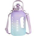 Miniatyrbillede 1 af 5: 2,2 Liters Vandflaske BPA Fri 2,2l Drikkflaske Med Strå & Tidsmarkeringer Vandflaske Gradient Farver