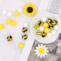 Miniatyrbillede 5 af 5: 34 stk. 12 stilarter Silikone Focal Perler Bi Blomst Sommerfugl Formet Silikone Perler Gummi Perler til Perlepenne Nøgleringe Halskæder Smykkefremstilling Håndværk