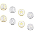 Miniatyrbilde 1 av 4: 8 stk. 2 Stiler 9,5 mm Gullfarget og Rustfritt Stål Farge Flate Runde Emaljeperler Stjerne Emaljeperler Måne Emaljeperler Metall Spacer Perler for Smykkefremstilling