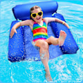 Miniatyrbild 5 av 5: Uppblåsbara poolflottör för vuxna, uppblåsbar poolflottör, poolstol, flytande poolflottör för vuxna, vattenhängmatta för stranden