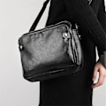 Miniatyrbild 3 av 5: Crossbody PU-läder axelväska för kvinnor, casual elegant, flera lager Red