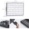 Miniatyrbillede 4 af 5: 60 LED Videolys, 3200-5600K, 3 Lystilstande og Lysstyrke, 10-Niveaus Dæmpbar CRI95 + Højeffekts Panellys