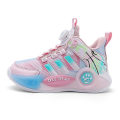 Miniatyrbild 2 av 5: Pojkar Basketbollskor Hög Ovandel Andningsbara Sportskor Anti Slip Fashion Sneakers 3F299 Pink EU 30