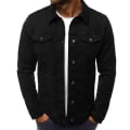 Miniatyrbild 1 av 5: Herr Denim Slim Jackor Jackor Solid Långärmad 2 Framfickor Rock För Höst Ny 2XL C