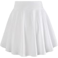 Miniatyrbilde 3 av 5: Kvinners Plise Mini-Skjørt, Solid Ruffle Lingeri-Skjørt Med Shorts White 3XL