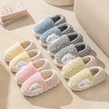 Miniatyrbillede 2 af 7: Søde tegneserieprint hjemmesko, slip-on med rund tå, lav top, skridsikker blød sål, fuzzy varme hjemmesko, plys behagelige sko grey EU42 43