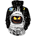 Miniatyrbillede 1 af 5: Langærmet hættetrøje til mænd Halloween Sjov Crew Neck Sweatshirt med kængurulomme Jul Multicolor 3d Print Jumper Sweaterstørrelse