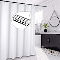Miniatyrbild 5 av 5: 12-pack duschdraperiringar i plast, duschdraperiringar, krok, badgardin, ögla, klämma, glid, badrum, dusch, fönsterstång (svart)