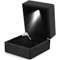 Miniatyrbild 2 av 5: Ringlåda med LED-ljus, Smyckesväska för Ringförvaring, Förlovningsringlåda för  Födelsedagsklockpresentask(Svart)