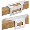 Miniatyrbillede 1 af 5: 2 Sadels Layout Vinkelmåler til Træbearbejdning, 45/45 Grader - 90/45 Grader Vinkel Layout Geringsvinkel Måling T Lineal, Aluminiumlegering (Sølv)
