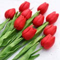 Miniatyrbillede 4 af 5: 6 Stængler af Real Touch Tulip Kunstige Blomster Buket, Perfekt til Bryllup, Brud, Fest, Hjem, Ferier, Have