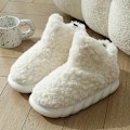 Miniatyrbild 4 av 6: Dam Fluffy Snow Boots, Solid Color Vinter Varma Slip On Slipper Boots, Inomhus & Utomhus Plysch Ankle Boots Khaki EU40 41