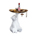 Miniatyrbild 1 av 3: Vit isbjörn staty förvaringsbricka nordisk heminredning vardagsrumsbord figur skulptur snacks förvaringsbricka dekoration hantverk Rabbit