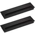 Set med 2 rektangulära kabelkanaler 80x 280mm för infällnad i kontorsbord