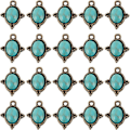 Miniatyrbilde 1 av 5: 30 stk. Legering Turkis Anheng Oval Dråpeformet Syntetisk Turkis Store Anheng Antikk Bronse Retro Anheng for DIY Smykkelaging Halskjede Armbånd