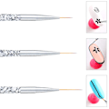 Miniatyrbild 3 av 5: Nagelkonst Liner Pensel, UV-Gel Färg Striping Penslar För Korta Drag, Detaljer, Blandning, Förlängda Linjer white quantity  3pcs