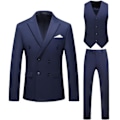Pikkukuva 1 / 2: Miesten Puvut 2-Nappinen Slim Fit 3-osainen Puku navy blue S