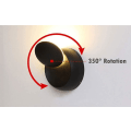 Miniatyrbild 4 av 5: Vägglampor inomhus varmvit LED-vägglampa 5w modern kreativ Eclipse 2 i 1 järn LED-lampa (svart)
