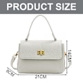 Pikkukuva 2 / 5: Retro Klassinen Kukkaro Clutch Laukku Pu Käsilaukku Piilotetulla Soljella Sopii Naisille. white