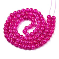Pikkukuva 2 / 4: 1 Säie Fuksia Läpinäkyviä Halkeilevia Pyöreitä Lasihelmiä Säikeitä 10mm Reikä: 1.3~1.6mm noin 80kpl/säie 31.4 tuumaa