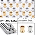 Miniatyrbilde 4 av 5: 32 stk. 2 farger 8 mm søyle Europeiske perler 304 Rustfritt stål Løse perler 4 mm Store hullperler Søyleperler for DIY Armbånd Halskjeder