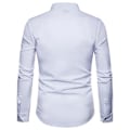 Miniatyrbillede 2 af 2: Herre Broderet Langærmet Slim Fit Button Down Casual Party Skjorte White L
