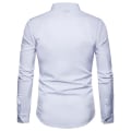 Pikkukuva 2 / 2: Miesten Kirjailtu Pitkähihainen Slim Fit Nappikiinnitteinen Rento Juhlapaaita White L