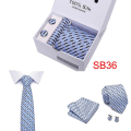 Miniatyrbillede 2 af 2: Herre Slips Spot Gaveæske 5 Dele Sæt Slips Business Formel Bryllupsslips B36