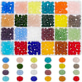 Miniatyrbillede 1 af 5: 720 stk. 8 mm matterede glasperler til smykkefremstilling, 24 farver, transparente matterede krystalperler, runde facetslebne perler, matte løse afstandsstykkeperler til gør-det-selv-halskæder