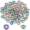 Miniatyrbillede 1 af 5: 60 stk. rustfri stål slider perler 8 mm farverige afstandsstykke perler med gummi til smykkefremstilling