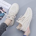 Miniatyrbillede 5 af 5: Dame Sneakers Åndbare Flyvende Vævede Løbesko Fra7701 Beige EU 41