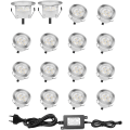 Miniatyrbilde 1 av 5: 16 stk. LED Innfelte Spotlights, IP67, 0.6W DC12V, Hvitt Lys [Energiklasse A+]