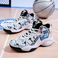 Miniatyrbillede 3 af 5: Mænds Basketballsko Letvægts Åndbare Vandresko Atletiske Mode Sneakers 3D9280 WhiteBlack EU 43