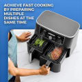 Miniatyrbilde 3 av 5: 2 stk. Air Fryer-rist for Air Fryer, 304 rustfritt stål, flerlags dehydratorrist med 4 grillspyd, dobbeltlagsristtilbehør for dobbel kurv