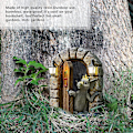 Miniatyrbild 2 av 5: Trädgårdstomte prydnader harts drake staty skulptur miniatyrhus utomhus dekoration