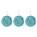 Miniatyrbild 1 av 5: 3-pack handdukar för badrum, handduksdekoration, chenille hängande handduksboll, mikrofiber fluffig absorberande mjuk liten badhandduk Blue