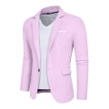 Miniatyrbilde 1 av 5: Herre Blazer Slim Fit Jakke, Enkeltspent Blazer med Én Knapp Pink XL