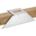 Miniatyrbillede 4 af 5: 2 Sadels Layout Vinkelmåler til Træbearbejdning, 45/45 Grader - 90/45 Grader Vinkel Layout Geringsvinkel Måling T Lineal, Aluminiumlegering (Sølv)